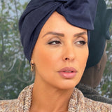 Suede Navy Blue-Turban