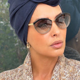 Suede Navy Blue-Turban