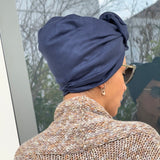 Suede Navy Blue-Turban