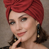Turban rustique en grenat