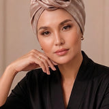 Shimmer Taupe Turban