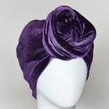 Turban en velours Purple Rain