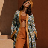 Azure Bloom Kimono Set
