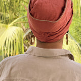 Terracotta Linen-Turban