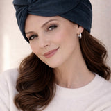 Turban en daim bleu