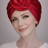 Red Satin Silk-Turban