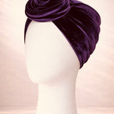 عمامة مخملية مطرية أرجوانية
