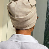 Sand Beige Linen-Turban