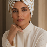 عمامة مخططة بالذهب
