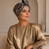 Golden Ikat Silk Turban