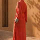 Coral Belted Cardigan Dress &amp; Matching Twisthead