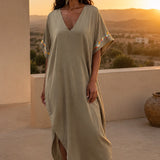 Sage Kaftan Dress & Matching Headscarf
